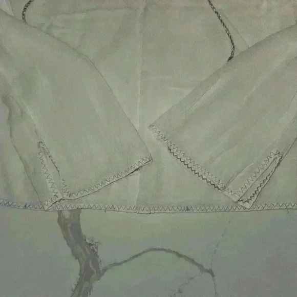 Embroidered Boho Floral V Neck Long Sleeve Peasant Blouse Cream Size Medium - Picture 2 of 10